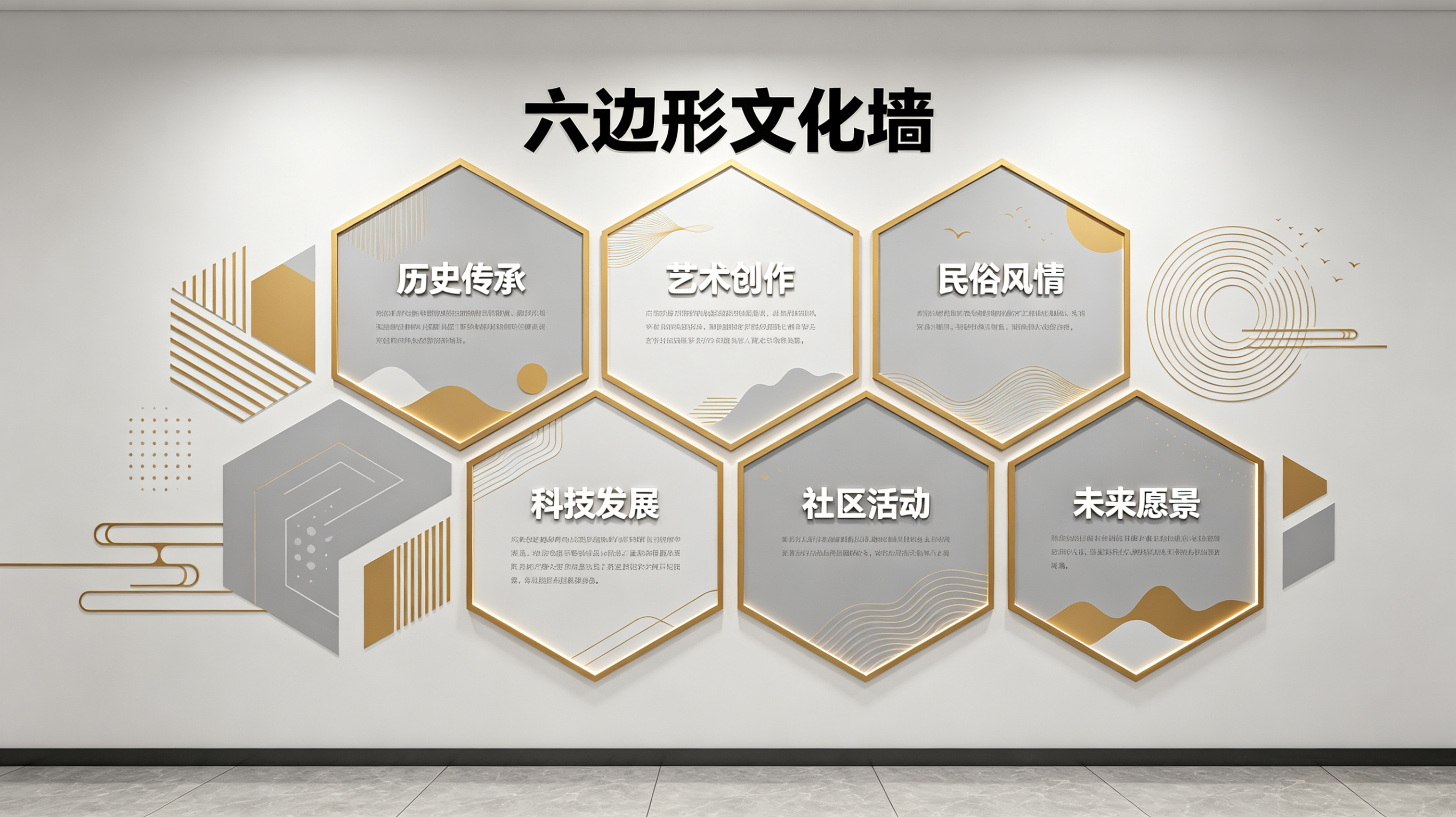 遂昌企业文化墙 | 六边形信息美学